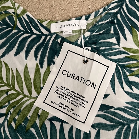 NWT Emerson Fry Curation Collection Leafy Green Coverup Dress XS S Spaghetti - Picture 2 of 2